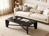 Modern Rectangular Coffee Table, Engineered Wood Center Table with Rubber Wood CrossLeg Base, 132 95045589