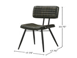 Set of 2 Leather Upholstered Dining Chairs, Espresso and Black B016P225483