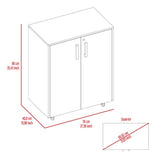 Double Door 27.5" Base Cabinet, With Casters, Two Interior Shelves and lock -Black B20092084