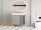 21.6" Open-shelving Bathroom Vanity with Ceramic Sink and Soft-Closing Door, Cloakroom Open Shelf 91739193
