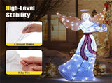 5ft Pre-Lit Christmas Angel Decor - 120 Cold White LEDs, IP44 Waterproof, MetalMesh Fabric 09613189
