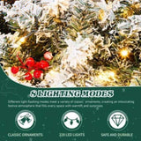60in Pre-lit Snow Flocked Christmas Wreath, Lighted Artificial Xmas Wreath with 220 Warm White 64702689
