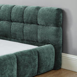 King size Upholstered Bed Frame Thick Fabric, Chenille Fabric Grounded Queen Size Platform Bed W487P246687
