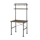 Rustic Oak and Black 2-Shelf Writing Desk B062P209208
