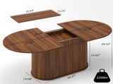 55.11"-70.86" Extendable Dining Table, with Striped Legs for Living Room & Kitchen W757P411745