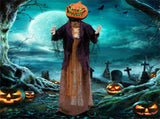 5.6 Feet Halloween Decoration Animated Standing Pumpkin Scarecrow 68708427