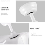 56 In.Intergrated LED Ceiling Fan with White ABS Blade W1367P182865