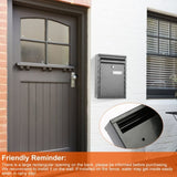 Wall Mount Mailbox Lockable Galvanized Iron Letter Post Box Locking Security Drop Box with 2 Keys 51463997