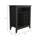 Essential Bar Cabinet, One Open Shelf, Six Built-in Wine Rack, One Drawer -Black B07091856