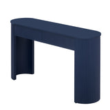 TREXM Entryway Table with Fluted Design, Modern Console Table with Storage, Oval Top and 2 Drawers N715P233435M