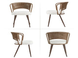 Wicker dining chairs - 4-piece set - Farmhouse soft padded cane back kitchen chair with sponge 81363708