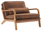 Oak Armrest Oak Upholstered Single Lounge Chair Indoor Lounge Chair Orange 94410146
