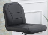 Adjustable stool Chair Black Faux Leather Clean Lines Seat Chrome Base Modern Set of 2 Chairs / B011P151351
