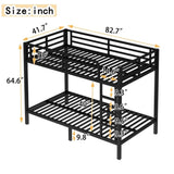 Metal Twin XL over Twin XL Bunk Bed for Teens and Adults,Space-Saving/Noise Reduced/No Box Spring W1580P309628