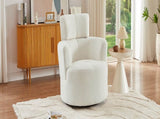 360&deg Swivel Chair Upholstered Accent Barrel Chair Swivel Round Sofa Chair with Adjustable Headrest N719P272676A