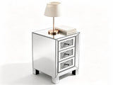 () 3-Drawer Nightstand with Crushed Diamond Drawer Fronts MDF Drawer Unit with 48304302