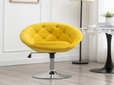 Noas Velvet Upholstered Tufted Back Swivel Accent Chair, Yellow T2574P164851