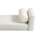 54.3"W Elegant Upholstered Bench, Ottoman with Wood Legs & 2 Bolster Pillows for End of Bed, W3188P410646