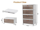 92 Qt Stackable Storage Bins with Lids and Wheels, 4 Tier Folding Storage Box with Doors, Plastic 36046548
