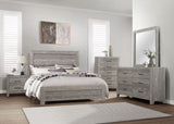 ZNTS Rustic Gray Finish California King Size Panel Bed Wooden Bedroom Furniture 1pc, Bed in a Box B011P248598