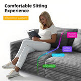102.4 " Plush Corduroy 4-Seat Sofa,Modern Comfy Upholstered Sofa Cloud Couch,Deep Seat Couches with W1885P336064