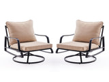 Patio Furniture Set of 2, Outdoor Swivel and Rocking Patio Chairs with 4