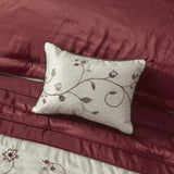Embroidered 7 Piece Comforter Set Red King B03596927