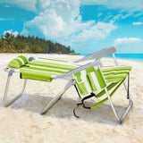 63*70*99cm Heightened Oxford Cloth Silver White Aluminum Tube Bearing 100kg Beach Chair Green 51900135