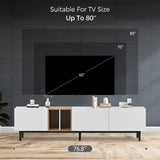 ZNTS Modern TV Stand for 80'' TV with 3 Doors, Media Console Table, Entertainment Center with Large 55923978