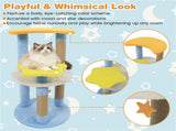 29" Moon & Star Cat Tree with 4 Levels, Jute Scratching Posts & Anti-Tipping Device for Kittens & 12602690