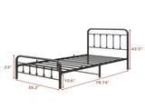 Metal Platform Bed Frame with Headboard No Box Spring Needed Twin BLACK W84068777