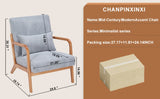 Mid-Century Modern Accent Chair, Arm Chair Living Room Chairs Pillow Upholstered Reading Chair W2989P295270