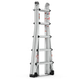 Aluminum Multi-Position Ladder with Wheels, 300 lbs Weight Rating, 22 FT W2529P201199