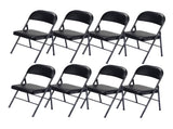 4pcs Elegant Foldable Iron & PVC Chairs for Convention & Exhibition Black 33457557