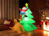 79" Inflatable Christmas Tree - Santa & Puppy Design, Built-in LEDs, Waterproof Polyester, Quick 17436753