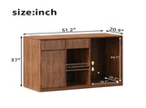 51.2" Modern Fluted Bar Cabinet with Fridge Compartment 59558592