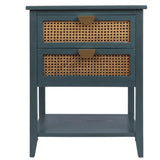 2 Drawer Side table,Naturel Rattan,End table,Suitable for bedroom, living room, study W68858072