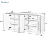 TREXM Sideboard with 4 Doors Large Storage Space Buffet Cabinet with Adjustable Shelves and Silver N715P192557M