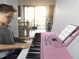 GEP-110 61 Key Lighting Keyboard with Piano Stand, Piano Bench, Built In 20998654