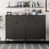 Metal Storage Cabinet,47" H Steel lockers, adjustable Shelves, 3 Tier side cabinets, shoe cabinets, T3421P357055