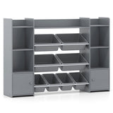Gray Multi-Functional Kids Storage Shelf - Toy OrganizerBookcase, 56"x12"x39", Anti-Toppling, 74838693