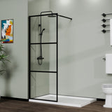 Goodyo 34" Shower Screen Door Walk-in Wet-room, Black, 3-panel Style D16384334