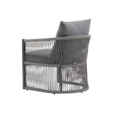 Modern Gray Curved Aluminum Lounge Chair with Stylish Rope-Weave Design and Cushioned Comfort, N767P237033G