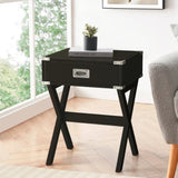 Black 1-drawer End Table B062P181373