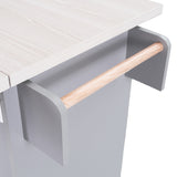 K&K Kitchen Island with Trash Can Storage Cabinet, Kitchen Cart with Drop Leaf, Spice, Towel WF326381AAG