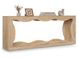 63" Narrow Console Table with Wavy Hollow Design, 2-Tier Extra Long Entryway Table with Storage 29895632