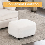 Swivel Chair with Ottoman, Modern Luxury Velvet Swivel Accent Chair, Comfy Round Armchair, Single W2012P272071