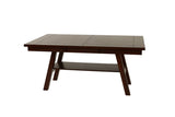 ZNTS Dining Table Rectangle Dining Table w Shelve 1pc Table Only Rubber wood Dark Walnut Finish Dining B011P192196