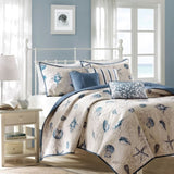 ZNTS Brushed Microfiber Quilt Set with Throw Pillows Blue Full/Queen B03597484