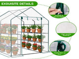 Mini Walk-in Greenhouse with PE Cover, 8-Shelf Indoor Outdoor Plant Gardening Green House for Garden 88814517